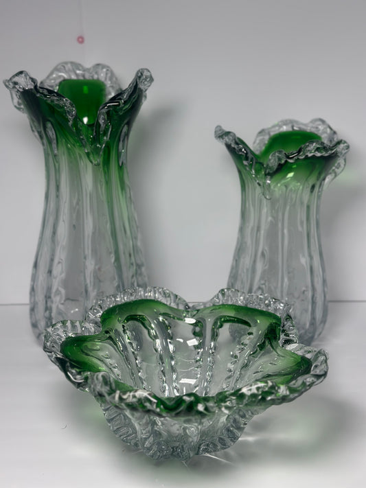 Vegetable Demeter Glass Vase Set With Fruit Bowl