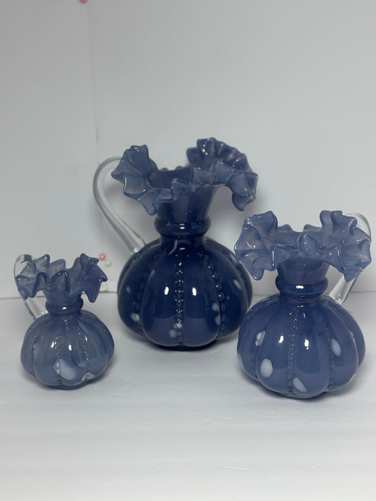 Purple Egg Glass Vase Pitcher Set
