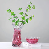 Kwanzan Cherry Glass Vase Set With Fruit Bowl