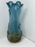 Azul Oro Glass Vase With Fruit Bowl