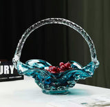 Blue Wine Glass Fruit Bowl Set