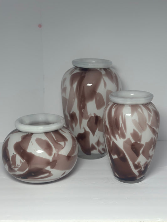 Lilac Art Ceramic Glass Vase Set
