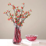 Kwanzan Cherry Glass Vase Set With Fruit Bowl