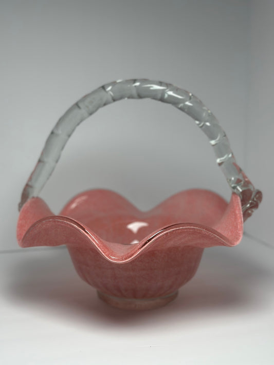 Pink Lipstick Glass Vase Fruit Bowl