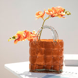 Handbag Orange Glass Vase
