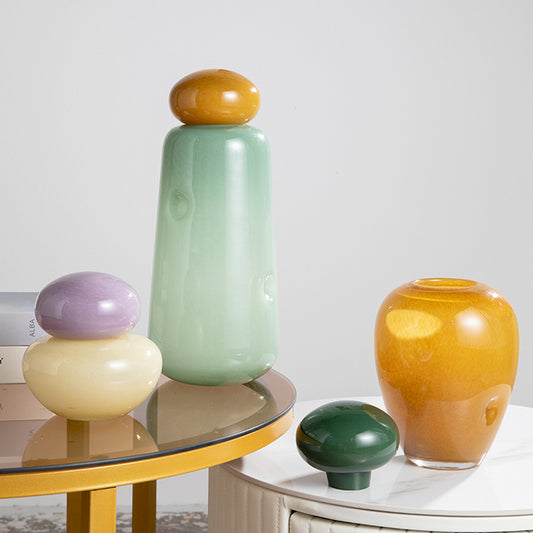 Mushroom Multicolor Glass Vase Set