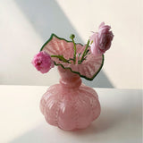 Pumpkin Glass Pink Vase