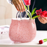 Strawberry Polka Dot Handbag Glass Vase Set