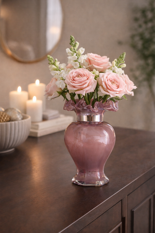 Heart Plush Glass Vase