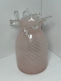 Pink Ice Sculpture Glass Vase