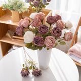 Artificial Dry Burnt Roses, Pack of 6