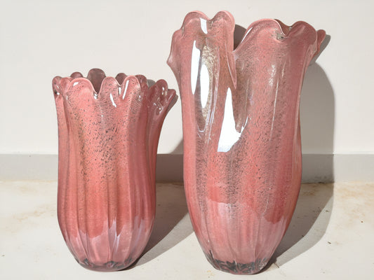 Halo Pink Glass Vase Set