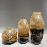 Tiger's Eye Glass Vase Set