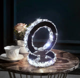 Circle Shaped Stainless Steel LED K9 Crystal Desk Lamp