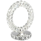 Circle Shaped Stainless Steel LED K9 Crystal Desk Lamp
