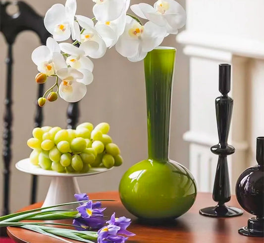 Green Vineyard Glass Vase