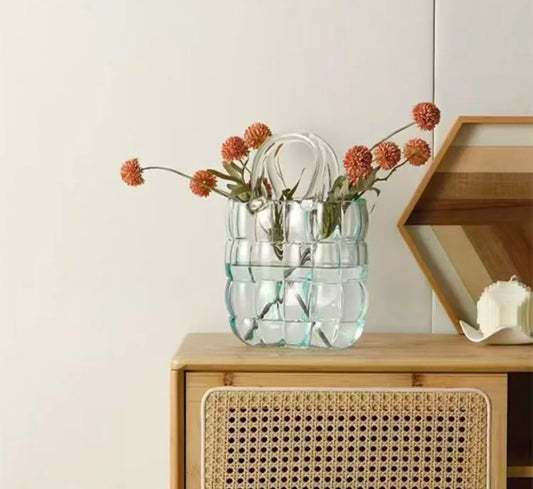 Handbag Clear Glass Vase