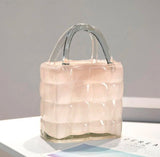 Handbag Light Pink Glass Vase