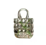 Handbag Smoke Gray Glass Vase