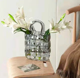 Handbag Smoke Gray Glass Vase