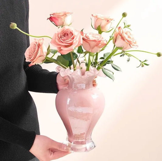 Heart Plush Glass Vase