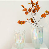 Marble Anniversary Glass Vase Set With Fruit Bowl