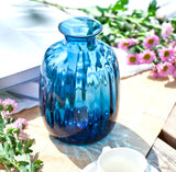 Peacock Blue Glass Vase