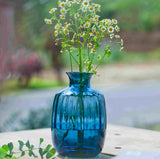 Peacock Blue Glass Vase