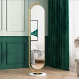 Full-Length Rotating Dressing Mirror with Marble Base Finish