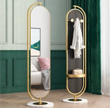 Full-Length Rotating Dressing Mirror with Marble Base Finish