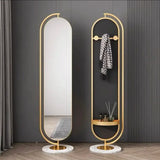 Full-Length Rotating Dressing Mirror with Marble Base Finish