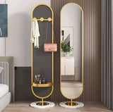 Full-Length Rotating Dressing Mirror with Marble Base Finish