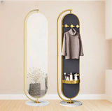 Full-Length Rotating Dressing Mirror with Marble Base Finish