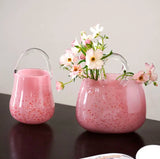 Strawberry Polka Dot Handbag Glass Vase Set