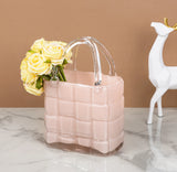 Handbag Light Pink Glass Vase