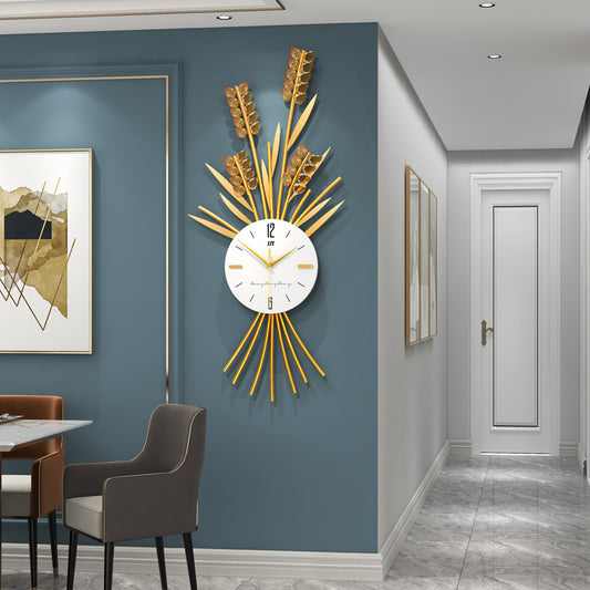 Feather Gold Wall Clock