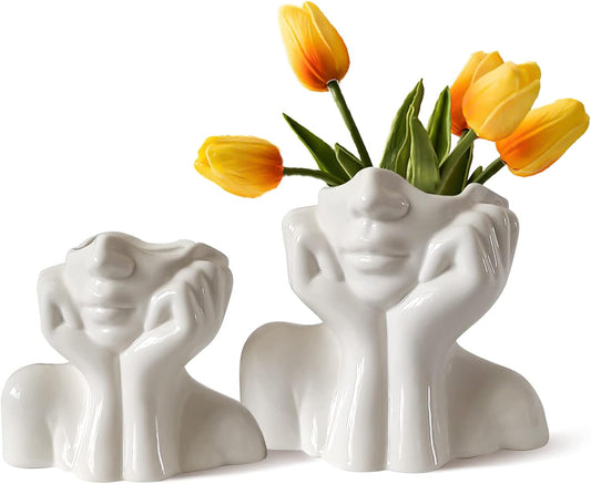 Faceless Ceramic Vase Set