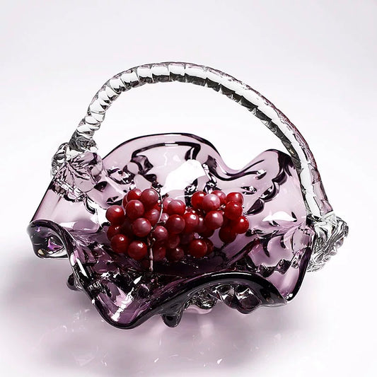 Purple Wine Glass Fruit Bowl