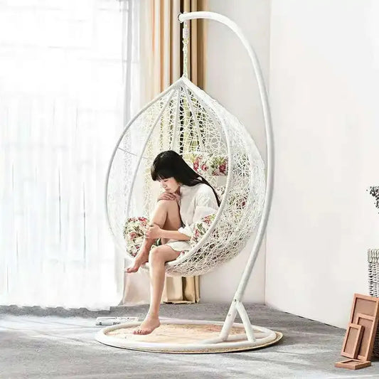 Hanging Chair with Pillow White