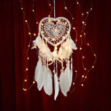Feather White With Lights Dream Catcher
