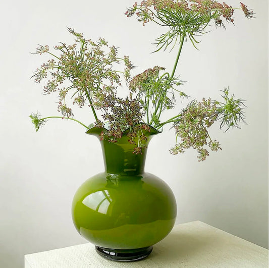 Green Vineyard Glass Vase X