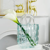 Handbag Blue Glass Vase