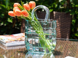 Handbag Blue Glass Vase