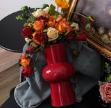 Cherry Red Ceramic Vase