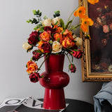 Cherry Red Ceramic Vase