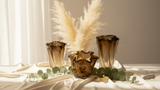 Ammonite Brown Glass Vase With Fruit Bowl