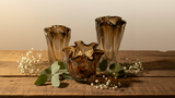 Ammonite Brown Glass Vase With Fruit Bowl