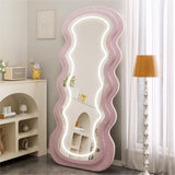 Velvet Colorful LED Floor Mirror – 3 Color Options