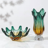 Athena's Gown Glass Vase Set With Fruit Bowl