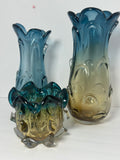 Azul Oro Glass Vase With Fruit Bowl